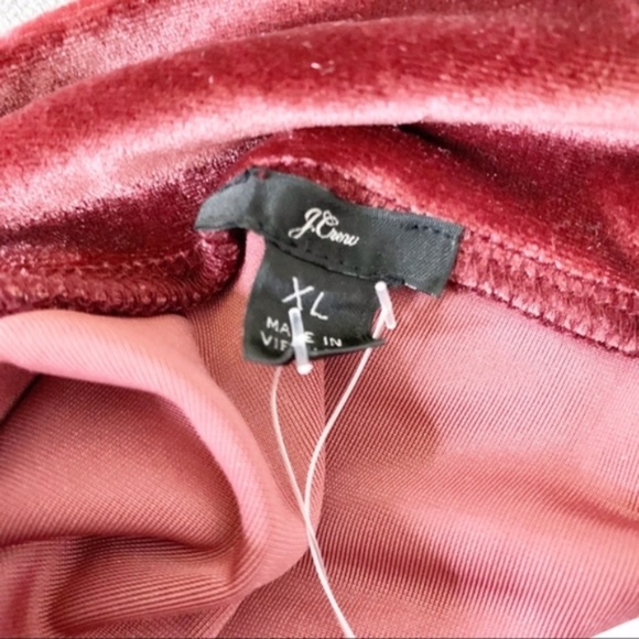 J.Crew NWT Garnet Red Velvet Sleeveless Top Sz XL - Picture 2 of 9